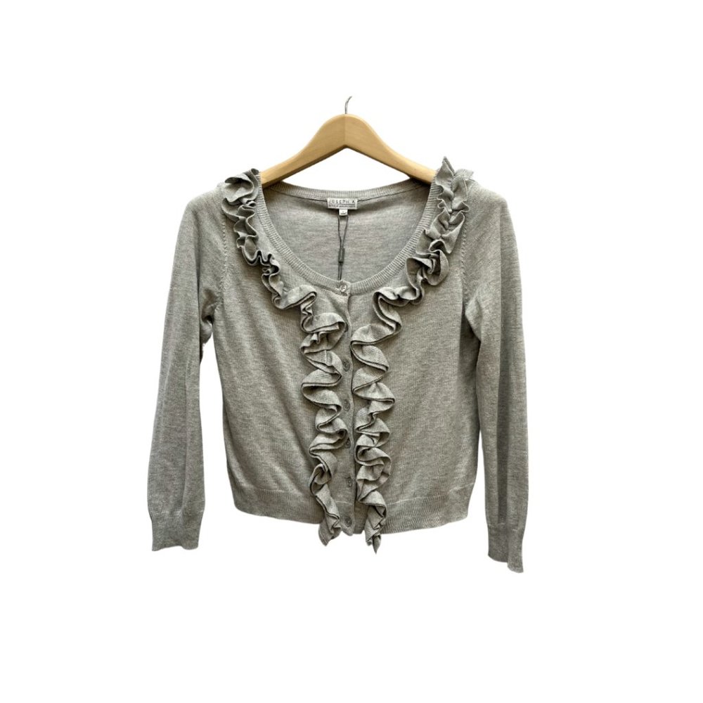 Joseph A Gray Ruffled Cardigan Size L NWT
